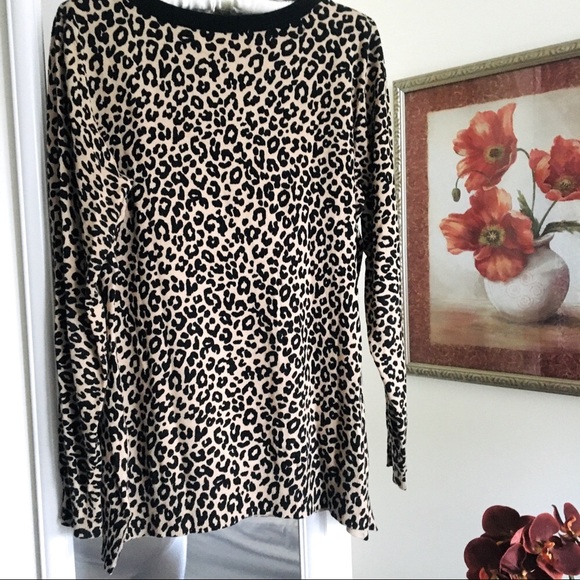 Carolyn Taylor Ladies Lg Leopard Print Soft Cozy Knit Lightweight Sweater NWOT - Picture 2 of 13